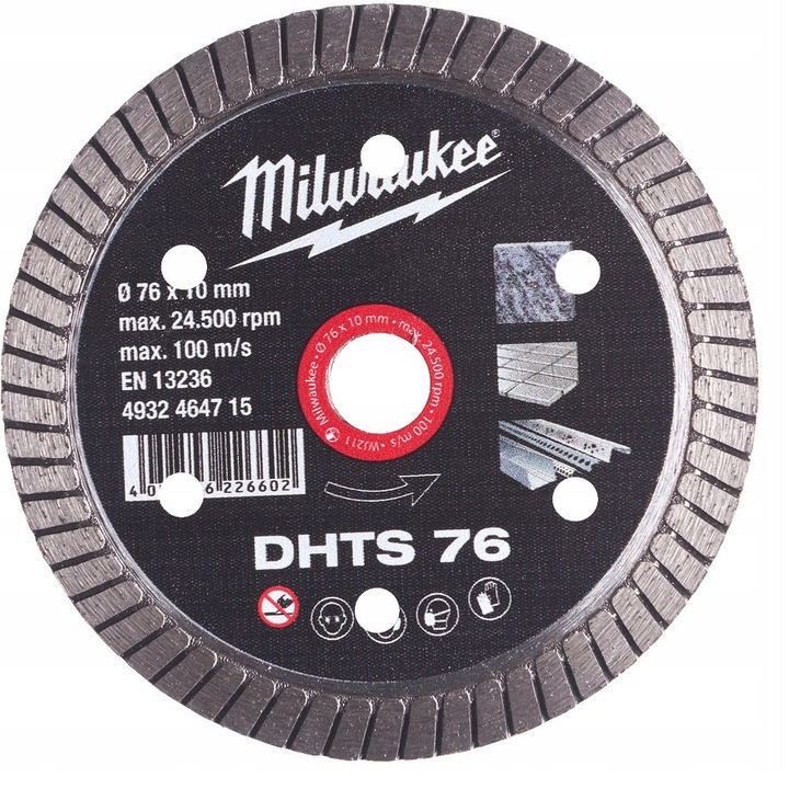 4932464715 Milwaukee TARCZA DIAMENTOWA GWS 12V-76 76mm/1mm