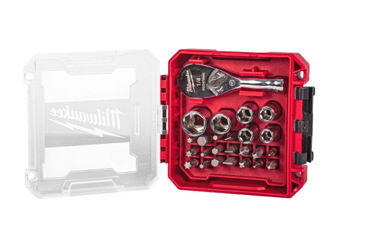 4932499470 MILWAUKEE KOMPAKTOWY ZESTAW BIT�W NASADEK I GRZECHOTKI 1/4- 25 SZT.