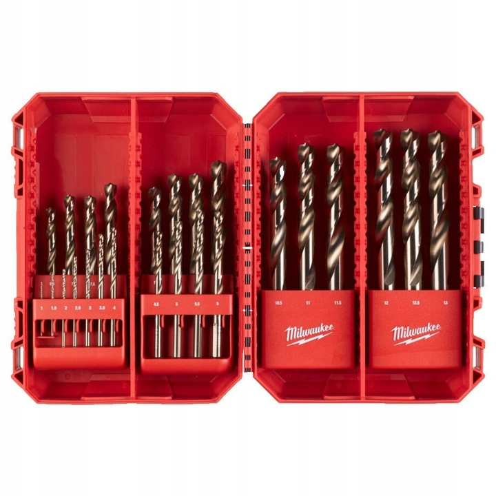 4932493868 MILWAUKEE ZESTAW WIERTE� DO METALU 25szt. 1-13mm HSS-G KOBALT