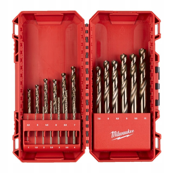 4932493867 MILWAUKEE ZESTAW WIERTE� DO METALU 19szt. 1-10mm HSS-G KOBALT 