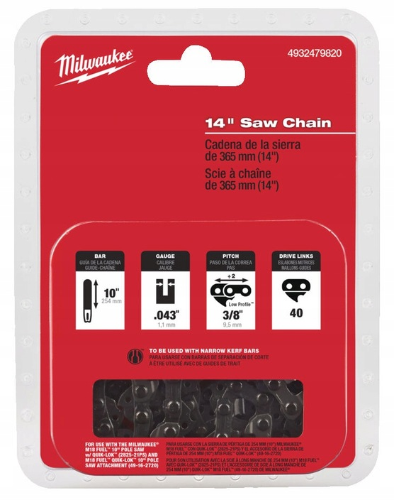 4932479820 MILWAUKEE ŁAŃCUCH DO M18 FCHS35 14/356mm