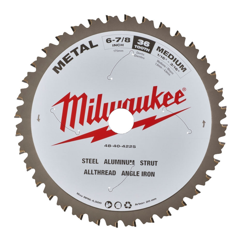 48404225 TARCZA TN�CA DO METALU MILWAUKEE 174 20mm 36z