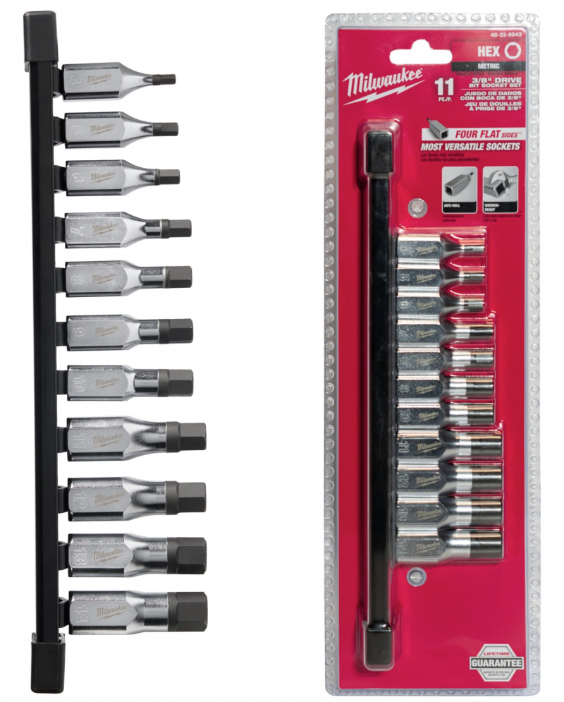 4932480567 ZESTAW NASADEK TRZPIENIOWYCH 3/8'' 4-14mm 11szt MILWAUKEE 