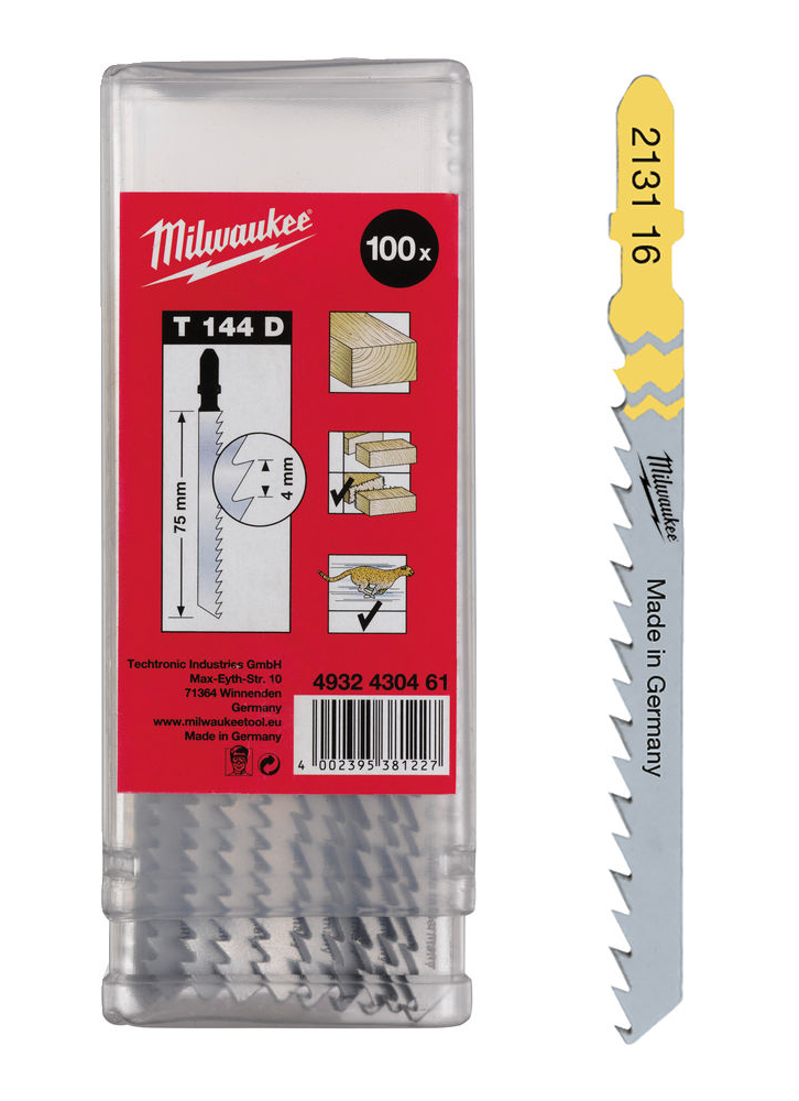 4932430461 Brzeszczot do drewna 75/4.0 T144D op 100szt. Milwaukee