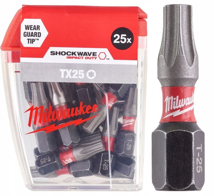 4932430880 Milwaukee Bity ShockWave Udarowe 1szt T25x25mm