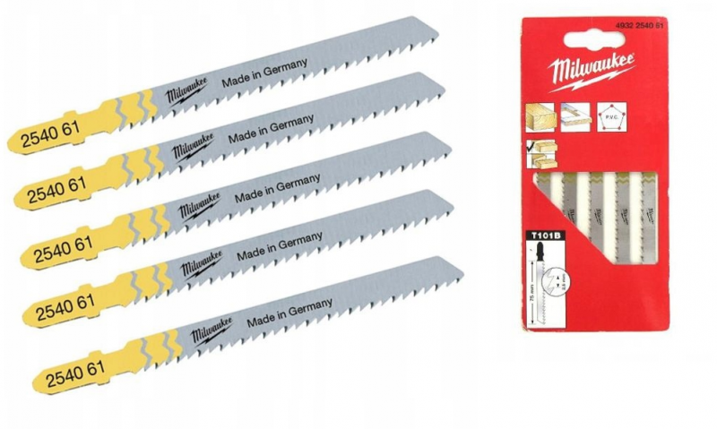 4932254061 MILWAUKEE Brzeszczoty do drewna Typ T 75mm 5szt