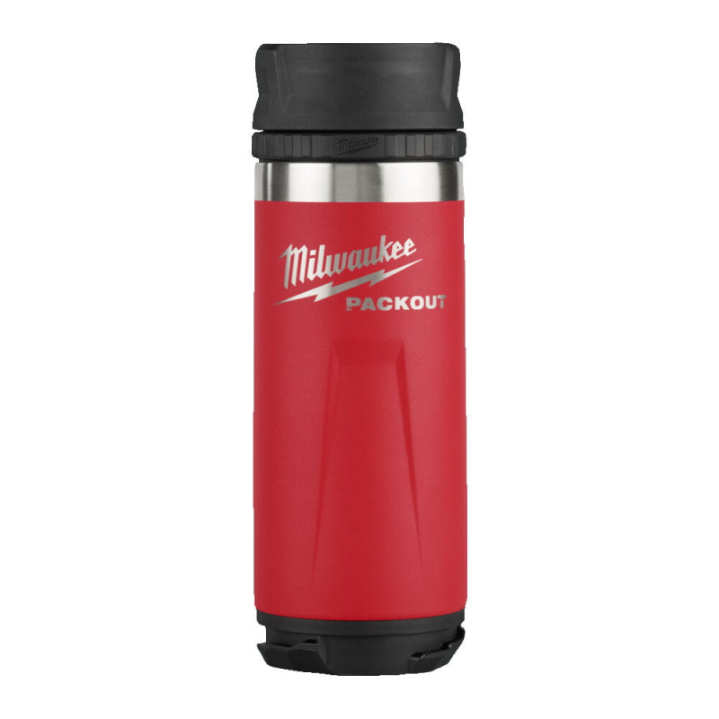 4932493473  Kubek termiczny z pokrywk�  termos na napoje kaw� herbat� 532 ml Packout Milwaukee czerwony
