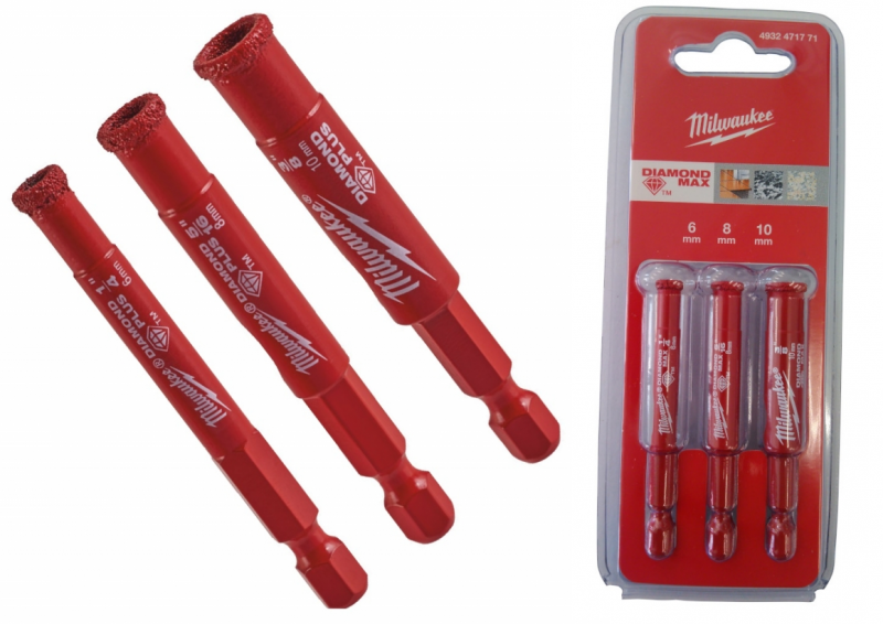 4932471771 Milwaukee Zestaw Wierte� Diamentowych 6,8,10mm 