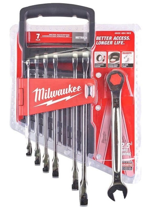 4932464993  Kluczy P�asko-Oczkowych z Grzechotk� 7szt MAX Bite 8-17mm 