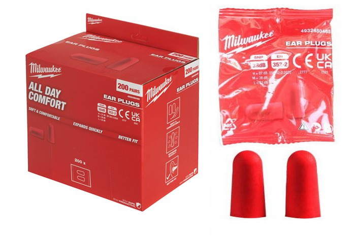 4932480465 Milwaukee Zatyczki Do Uszu z Pianki Stopery 38db 200 par