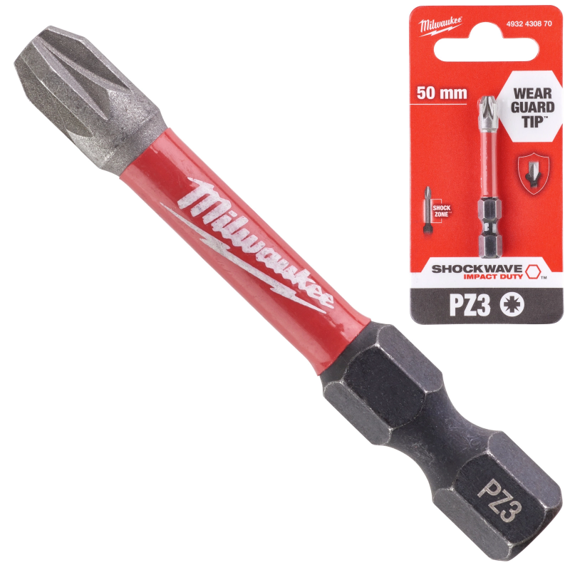 4932471566 MILWAUKEE BIT PZ1 x 50mm Krzyżowy Udar SHOCK