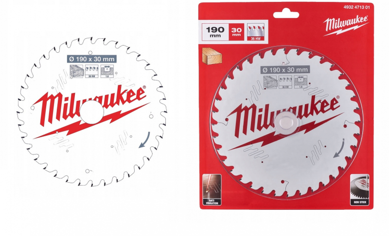 4932471301 Milwaukee tarcza pi�a do drewna 190mm 30mm 36z