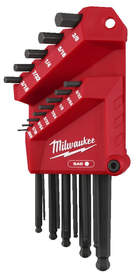 4932493615 Zestaw kluczy Sk�adanych imbusowych ampulowych calowych z kulk�  13 szt. Milwaukee 