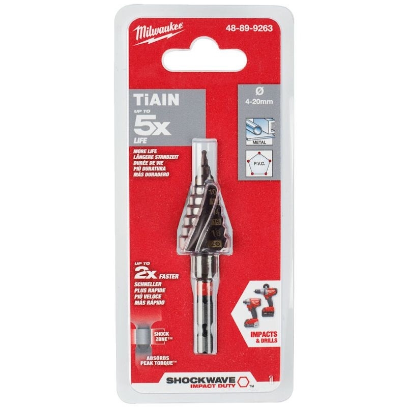 Wiert�o Wielostopniowe Choinka 4-20mm do metalu INOX 1/4 HEX 