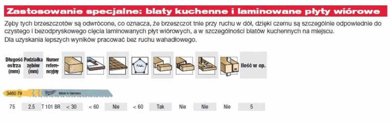 4932346079 MILWAUKEE Brzeszczoty do drewna blatow laminatow T101BR