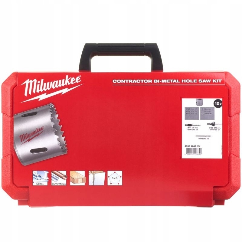 4932464719 MILWAUKEE Zestaw Otwornic Bimetal 10el Contractor 