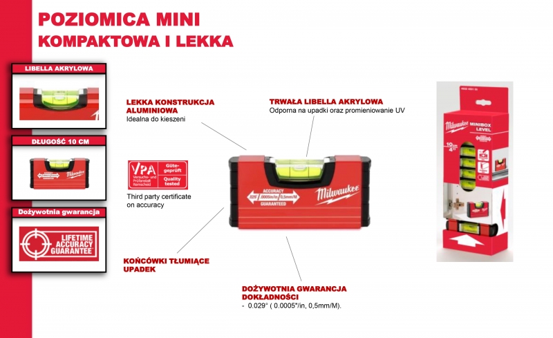 4932459100 Poziomica Mini Box 10cm  Milwaukee
