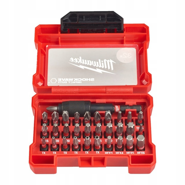 4932464240 Milwaukee Zestaw Bit�w Udarowych 32 elementy w kasecie Shockwave 