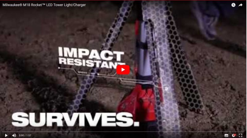 Milwaukee M18 HSAL-502B M18™ Lampa stoj�ca LED z �adowark� i bateriami LED 3000lm 