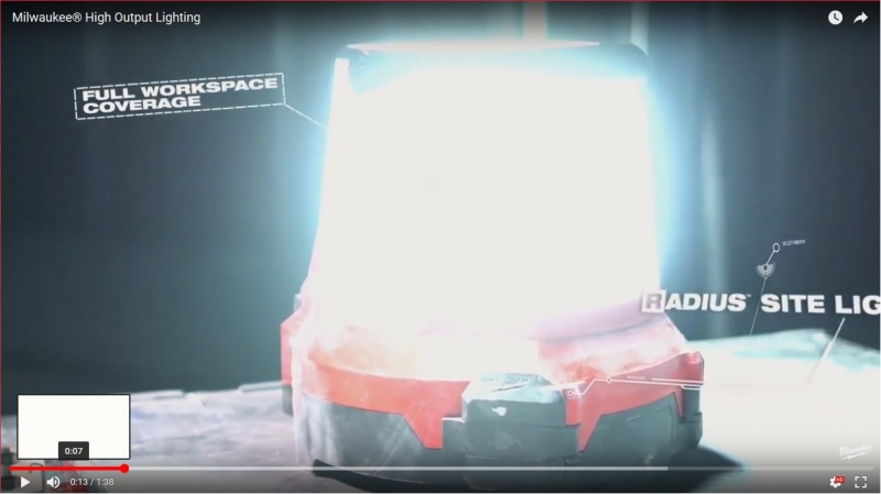 Milwaukee M18 ONESLDP-0  ONE-KEY Lampa strefowa LED 9000lm IP54