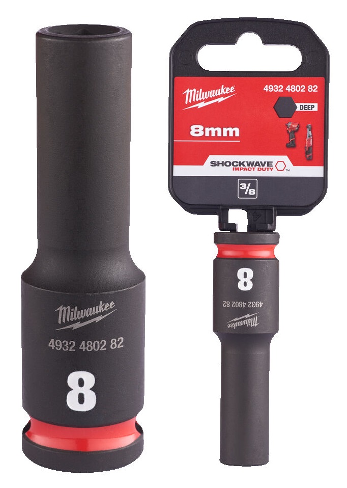 4932480282 Milwaukee Nasadka Udarowa D�uga 3/8 6-pkt 8mm 