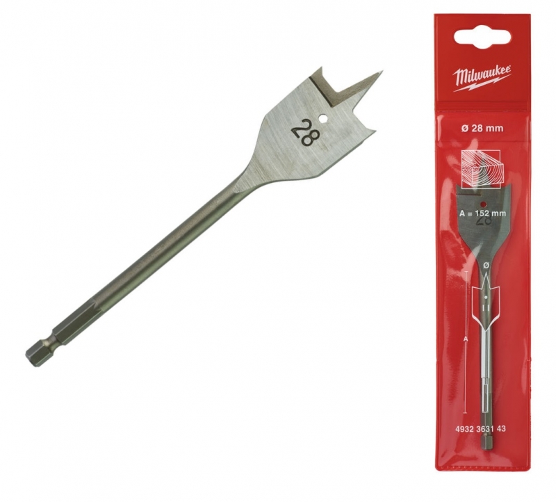 4932363143 Milwaukee Wiert�o do drewna pi�rowe �opatkowe 28x152mm Hex