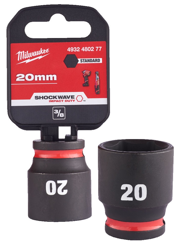 4932480277 Milwaukee Nasadka Udarowa Kr�tka 3/8 6-pkt 20mm