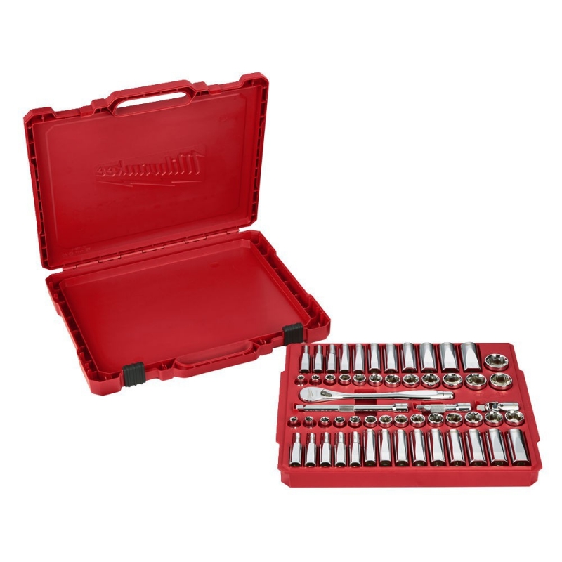 4932464946 Milwaukee Zestaw Nasadek z Grzechotk� 3/8 6-19mm Metryczne i calowe 56szt