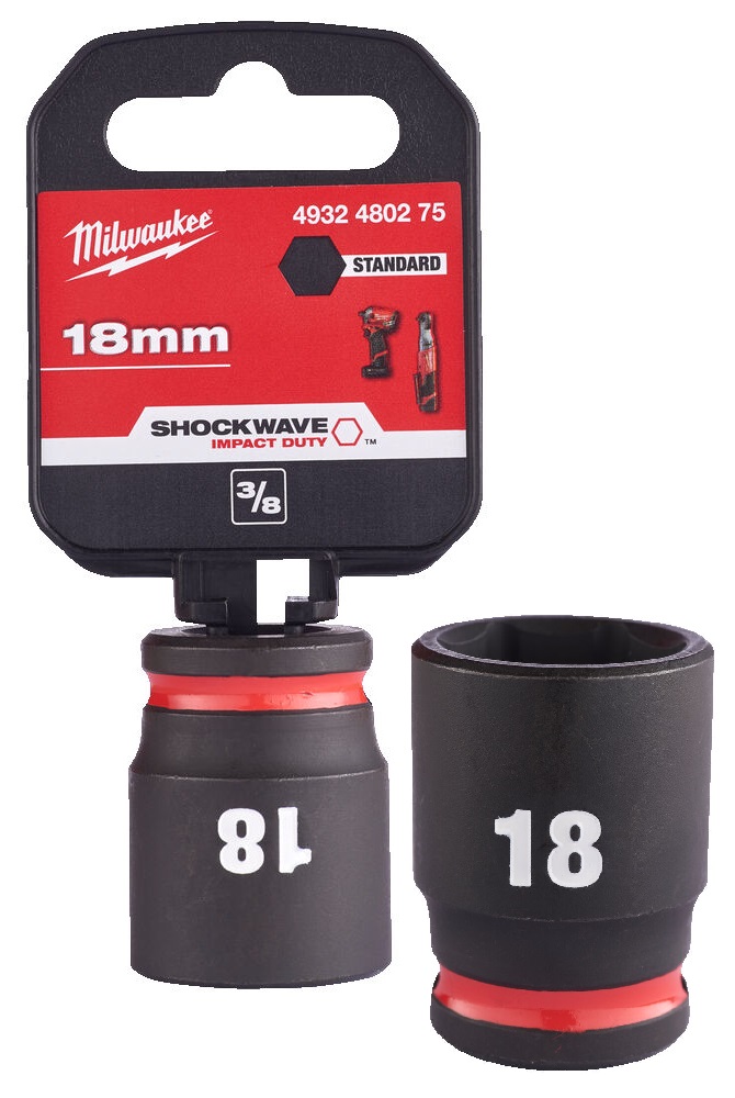 4932480275 Milwaukee Nasadka Udarowa Kr�tka 3/8 6-pkt 18mm