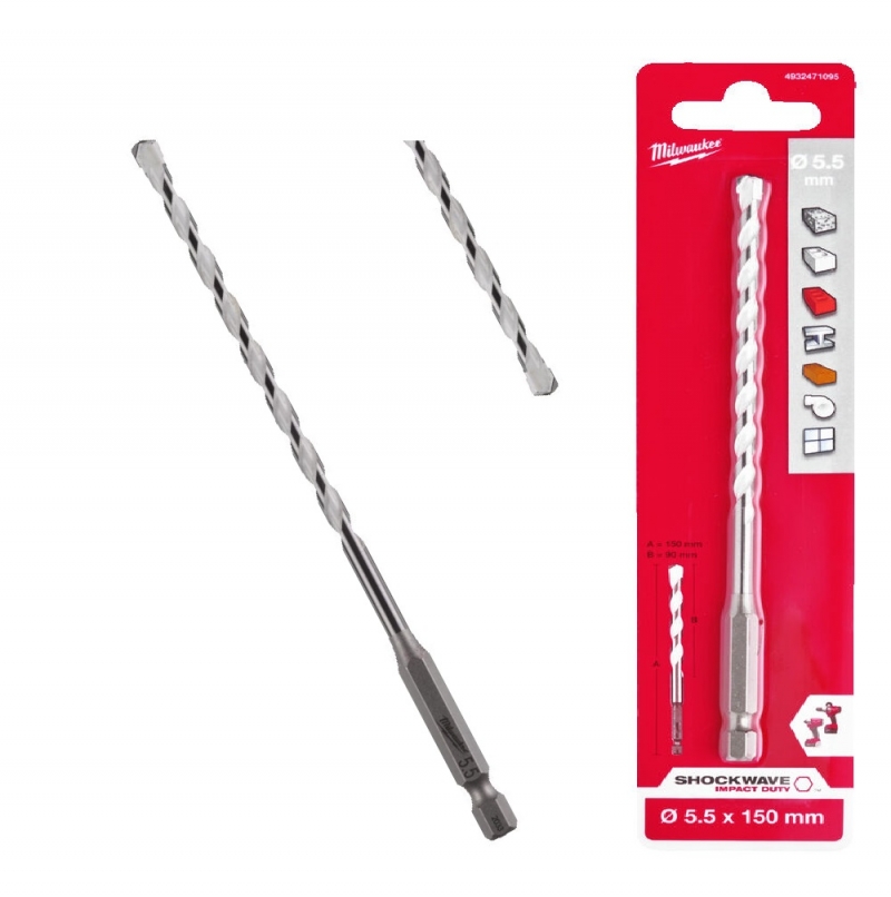 4932471095 WIERT�O UNIWERSALNE MILWAUKEE HEX 5.5 x 150 mm  