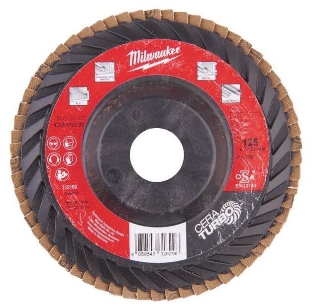 Milwaukee Ceramiczna tarcza listkowa do aluminium/ Metalu INOX XL 125mm G60