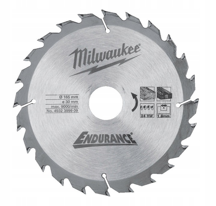 Milwaukee Tarcza pilarska do drewna 165x30x1.8 24Z