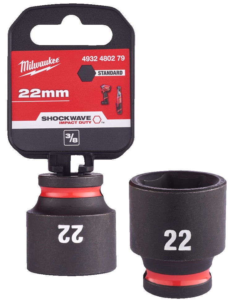 4932480279 Milwaukee Nasadka Udarowa Kr�tka 3/8 6-pkt 22mm 