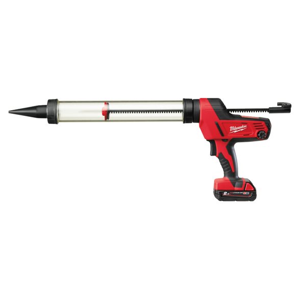 4933441808 Milwaukee C18 PCG/600T-201B Akumulatorowy Pistolet do kleju 600ML + Bateria + �adowarka