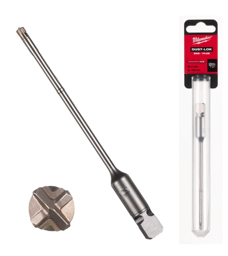 4932471155 Milwaukee Wiert�o SDS+ 4-ostrzewe 5x136mm z modu�owe z odpyleniem 