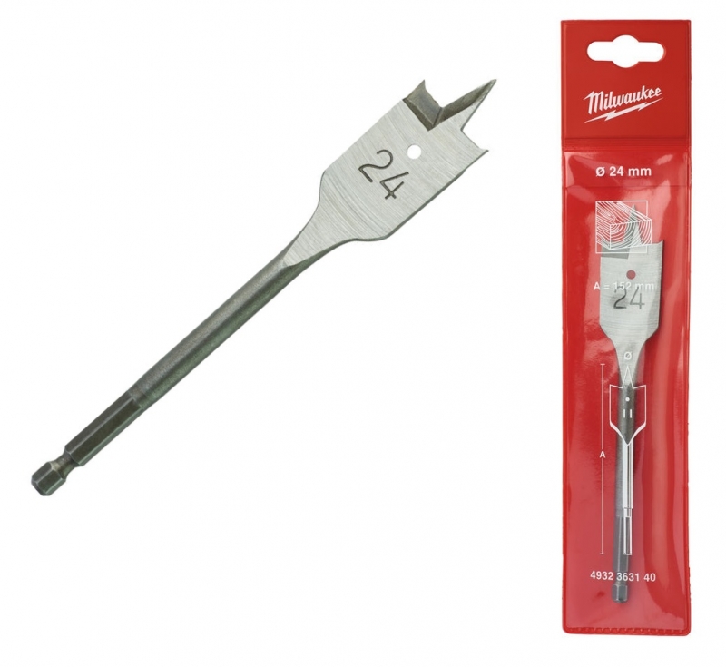 4932363140 Milwaukee Wiert�o do drewna pi�rowe �opatkowe 24x152mm Hex