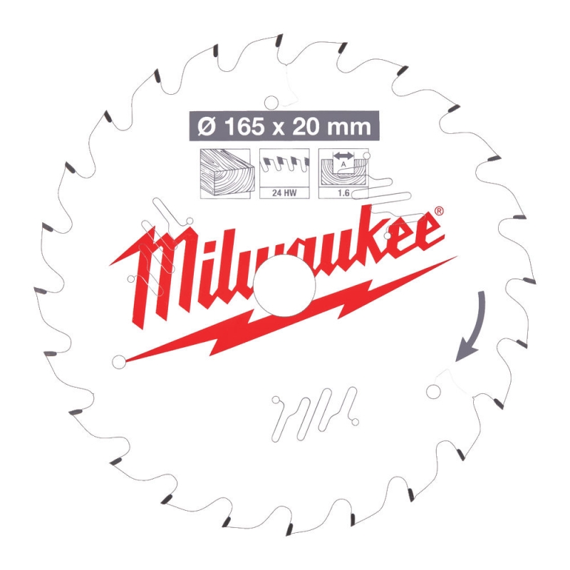 Milwaukee Tarcza Tn�ca Widiowa 165mm x 20otw�r x 24Z