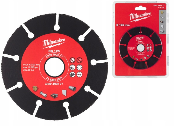 4932492377 Milwaukee Tarcza do drewna/ PCV 125mm do szlifierki k�towej z w�glikiem 
