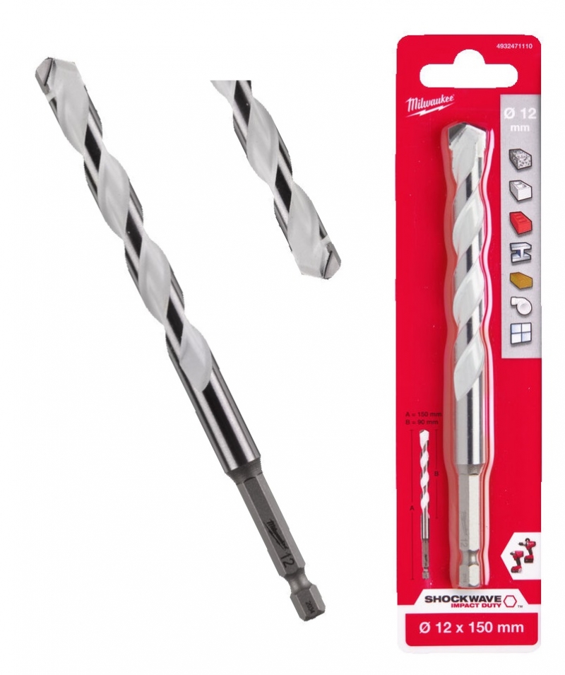 WIERT�O UNIWERSALNE MILWAUKEE HEX 12x 150 mm