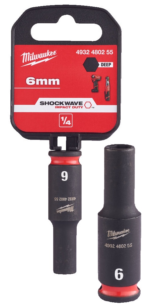 4932480255 Klucz Nasadka udarowa 6-pkt 6mm 1/4 d�uga Milwaukee 