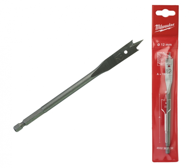  Milwaukee Wiert�o do drewna pi�rowe �opatkowe  12x152mm Hex 