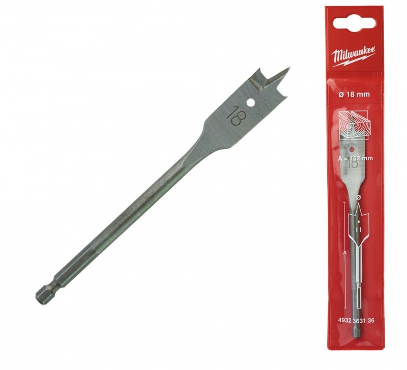 4932363136 Milwaukee Wiert�o do drewna pi�rowe �opatkowe 18x152mm Hex 