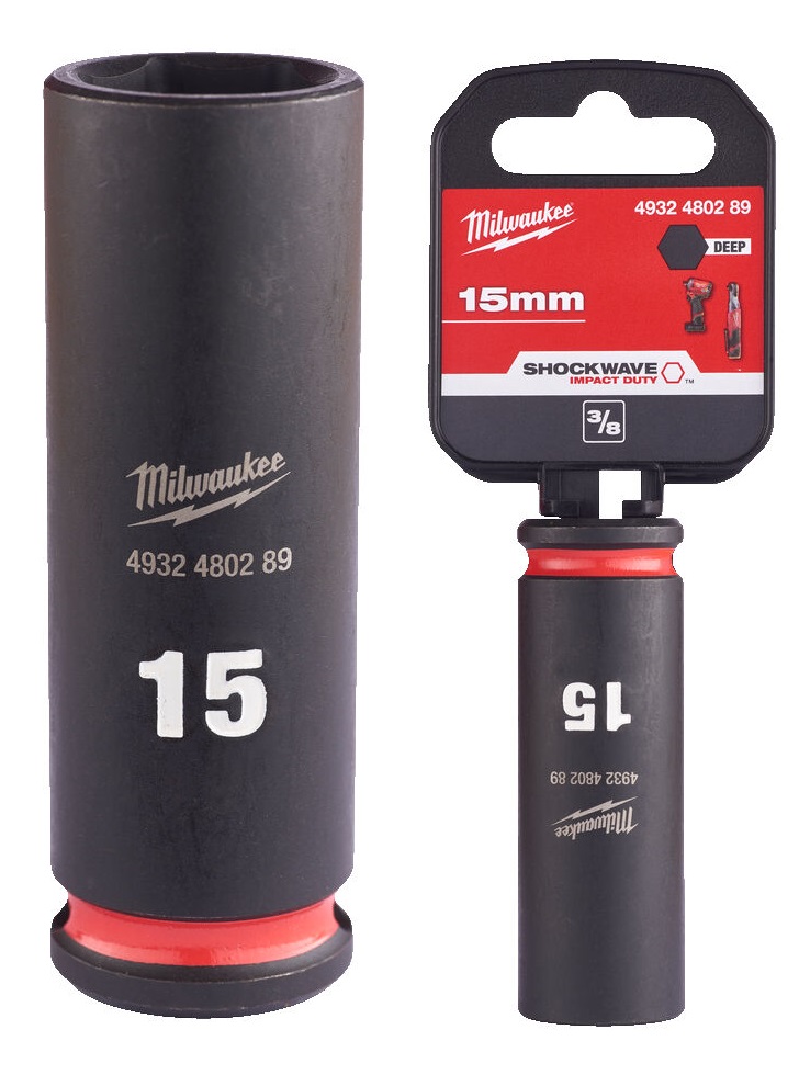 4932480289 Milwaukee Nasadka Udarowa D�uga 3/8 6-pkt 15mm 