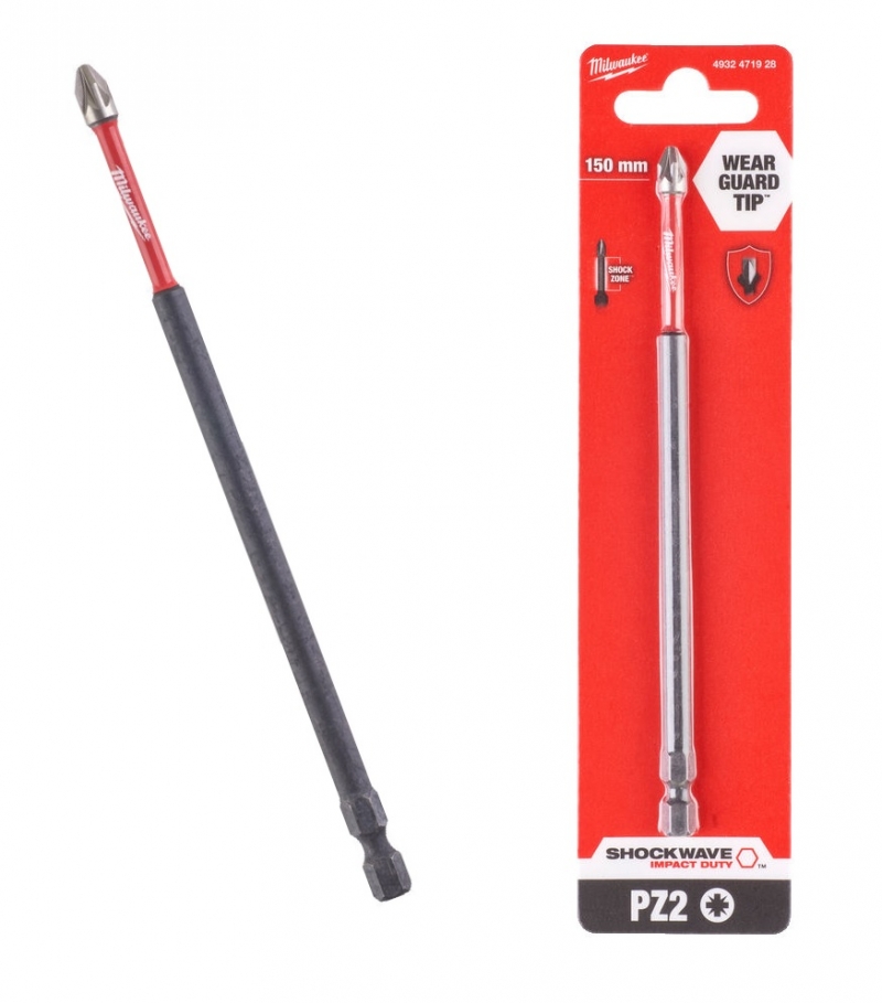 4932471928 MILWAUKEE BIT UDAROWY KO�C�WKA SHOCKWAVE PZ2x150mm PZ2 x 150mm