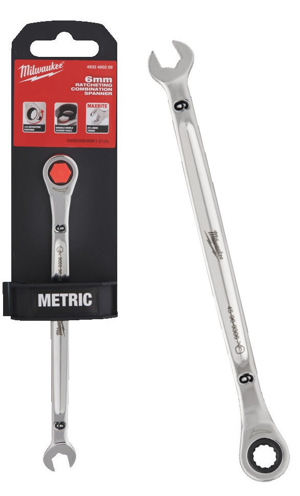 4932480209 Milwaukee Klucz P�asko-Oczkowy z Grzechotk� 6mm 