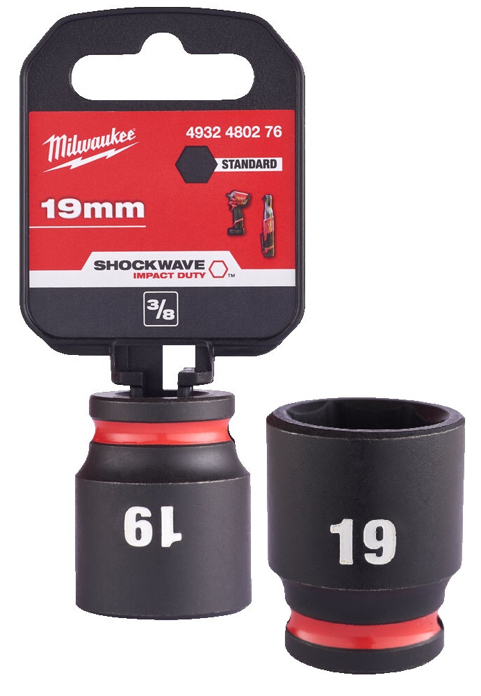 4932480276 Milwaukee Nasadka Udarowa Kr�tka 3/8 6-pkt 19mm 