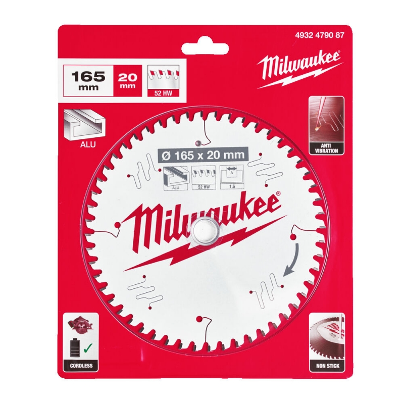 4932479087  Milwaukee Tarcza Tn�ca Widiowa 165mm x 20 otw�r x 42Z Alu 