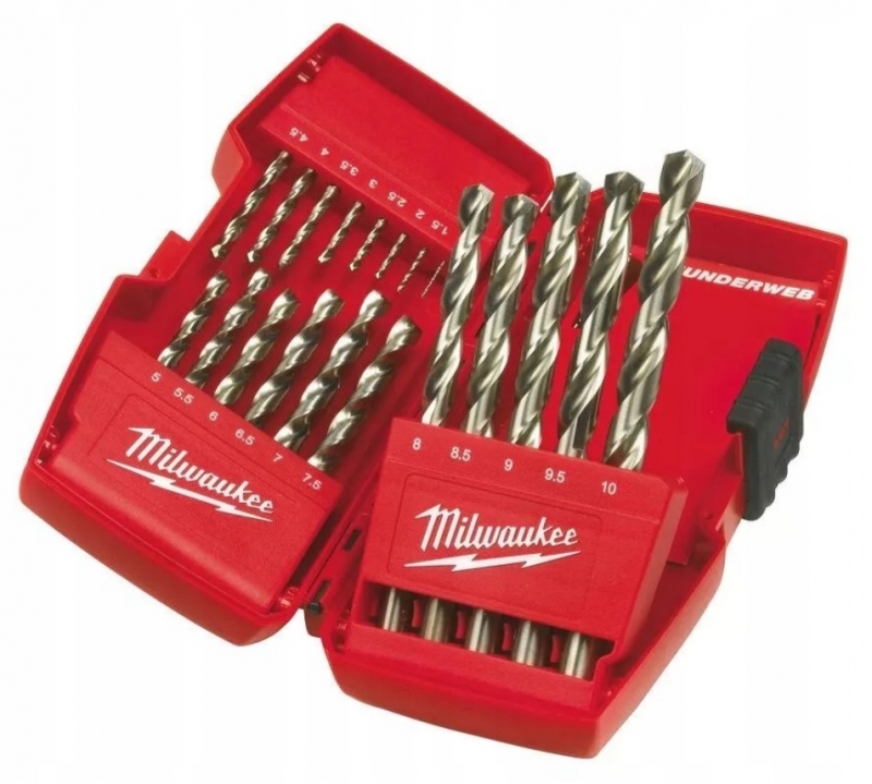 4932493869 Milwaukee Zestaw Wiertłeł Wiertła do metalu HSS-G 19szt. THUNDERWEB Packout