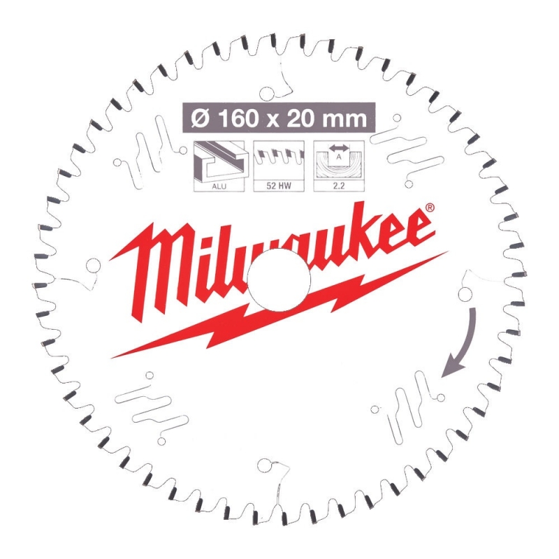 Milwaukee Tarcza Tn�ca Widiowa do aluminium 160mm x 20otw�r x52Z