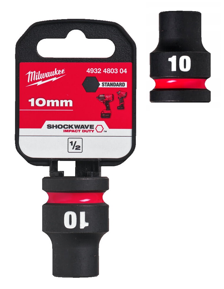 4932480304 Milwaukee Nasadka udarowa kr�tka 1/2  10mm 